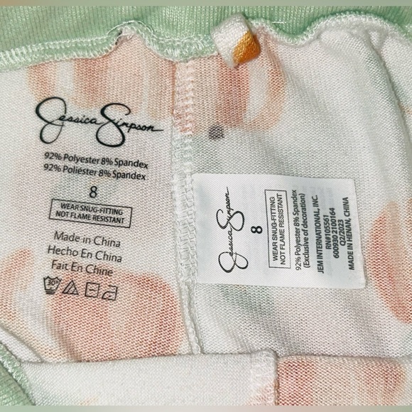 Jessica Simpson Pumpkin Pajama Set Girls size 8 - Picture 7 of 12